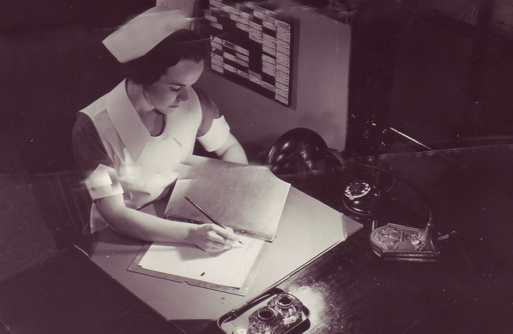 nursing student studying in the 1930s