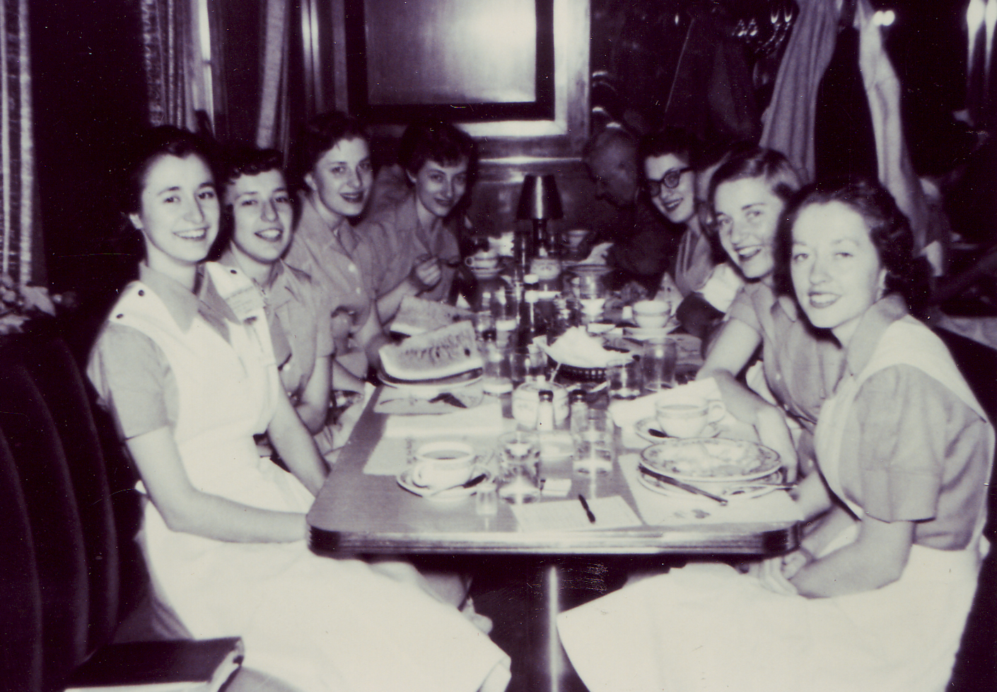 Nursing students dining in the 1950s