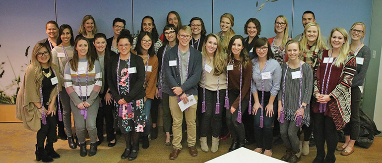 The newest inductees to the Zeta Chapter of Sigma Theta Tau International Honor Society of Nursing. 