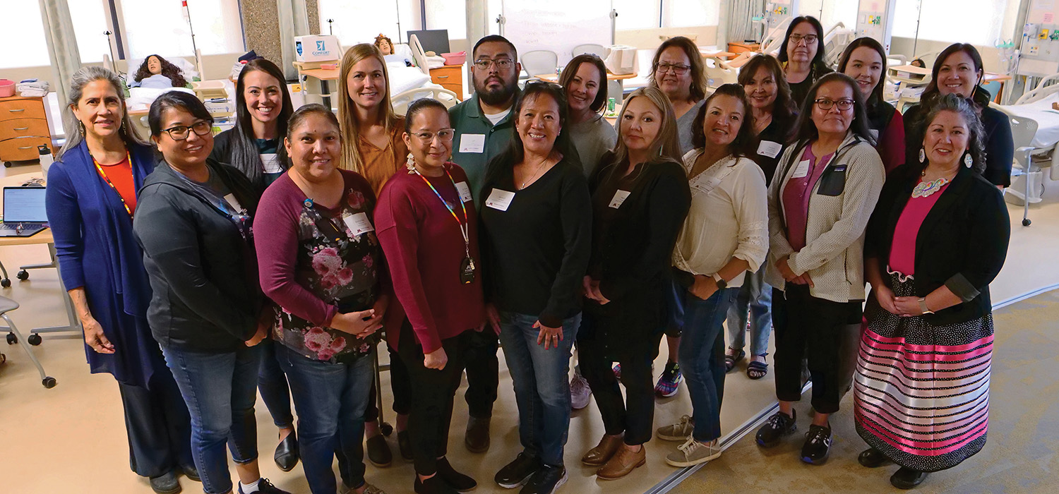 Students in the American Indian/Alaska Native Pathway program met with mentors Misty Wilkie, Margaret Moss and Lisa Martin at the beginning of the semester. 