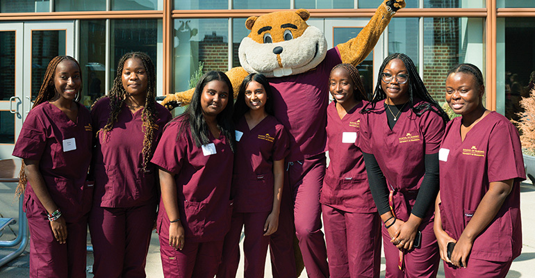 Sophomore students in the Bachelor of Science in Nursing program from the Minneapolis and Rochester campuses and first-year Master of Nursing students were welcomed into the nursing profession at a ceremony on Sept. 8 at Coffman Theater.